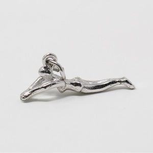 Vintage Sterling Silver 3-D Girl Swimmer Swimming Charm Pedant